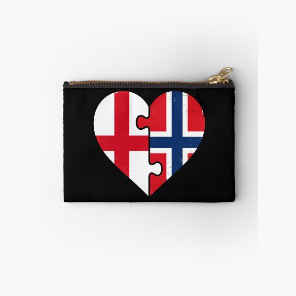 Item preview, Half Norwegian Half English Puzzle Heart Norway England Flag designed and sold by Majnon8bp.