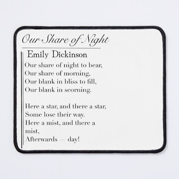Item preview,  Our Share of Night and Morning —MinimalistPoetry Art designed and sold by The Prose Atelier.