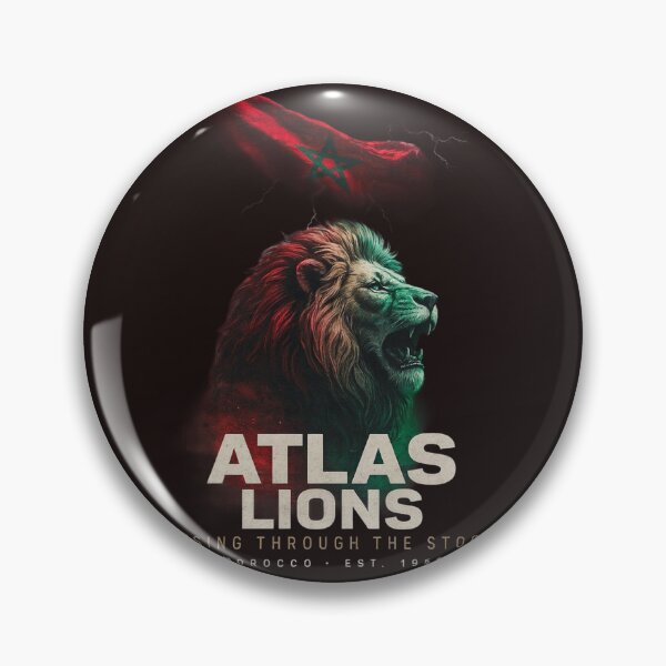 Item preview, Atlas Lions Morocco Football Roaring Lion Design - Rising Through The Storm designed and sold by Barkashow.