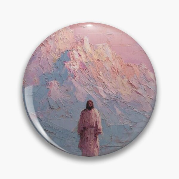 Item preview, Jesus Before the Mountains | Pastel Christian Landscape Oil Painting designed and sold by Jesus-istheway.