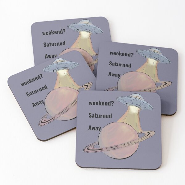 Item preview, Weekend? Saturned Away | Funny UFO & Saturn Alien Pun Sticker designed and sold by Marianarcezar.