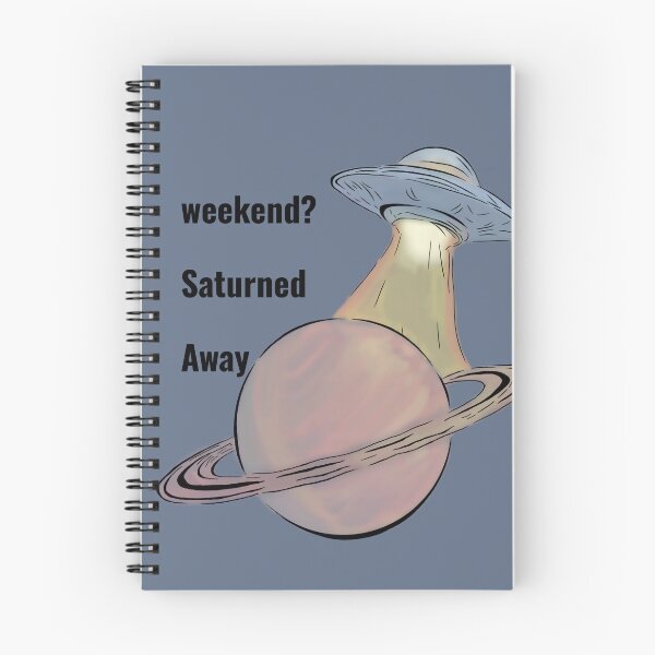 Item preview, Weekend? Saturned Away | Funny UFO & Saturn Alien Pun Sticker designed and sold by Marianarcezar.