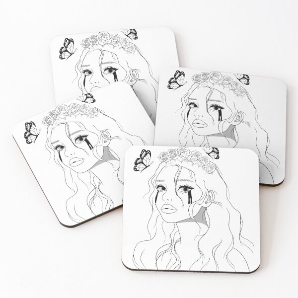 Item preview, Aesthetic Sad Girl Line Art designed and sold by NrMd.