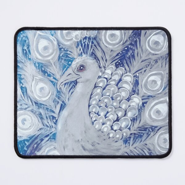 Item preview, White Peacock Painting With Spread Feathers On Starry Night Sky designed and sold by AstroOceania.
