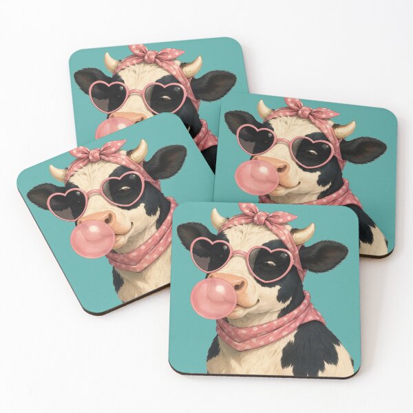Item preview, ​Cute Pink Bubblegum Cow designed and sold by Theshop611.