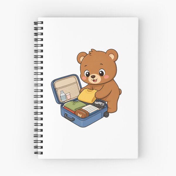Item preview, Cute Teddy Bear Packing Suitcase Travel Illustration designed and sold by Seculinator.