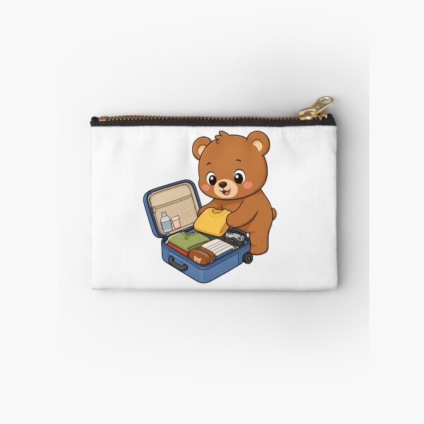 Item preview, Cute Teddy Bear Packing Suitcase Travel Illustration designed and sold by Seculinator.