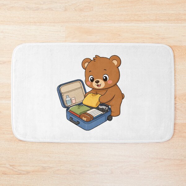 Item preview, Cute Teddy Bear Packing Suitcase Travel Illustration designed and sold by Seculinator.