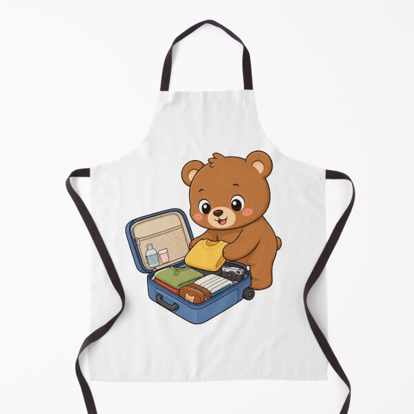 Item preview, Cute Teddy Bear Packing Suitcase Travel Illustration designed and sold by Seculinator.
