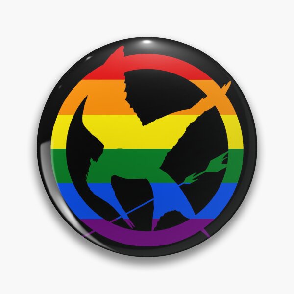 Artikelvorschau, Regenbogenflagge, Spottdrossel-Anstecknadel entworfen und verkauft von JammerSammer.
