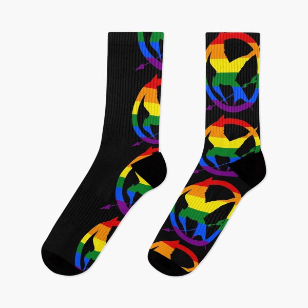 Item preview, Rainbow Pride Flag Mockingjay Pin designed and sold by JammerSammer.