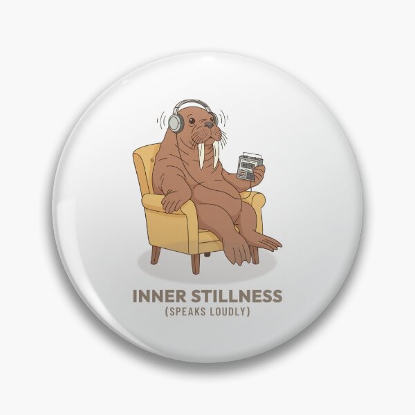 Item preview, Relaxed Walrus Listening to Music Retro Aesthetic designed and sold by Cozy Vintage Animal.