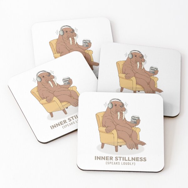 Item preview, Relaxed Walrus Listening to Music Retro Aesthetic designed and sold by Cozy Vintage Animal.
