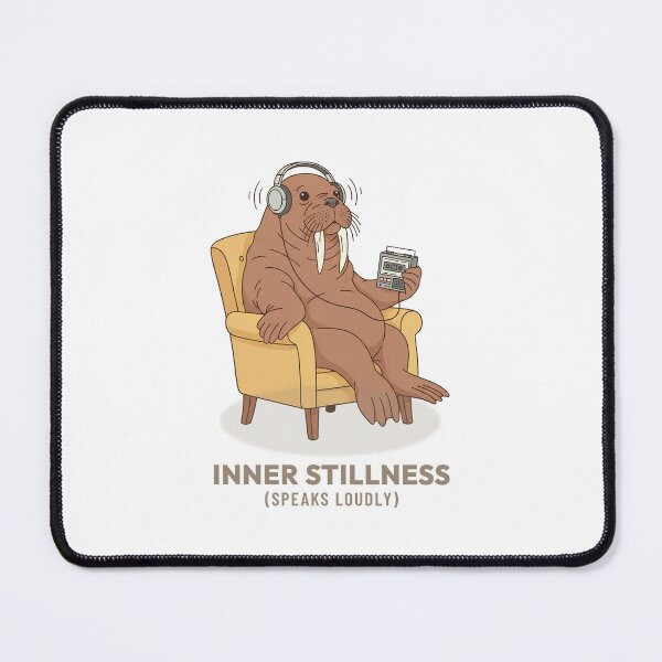 Item preview, Relaxed Walrus Listening to Music Retro Aesthetic designed and sold by Cozy Vintage Animal.