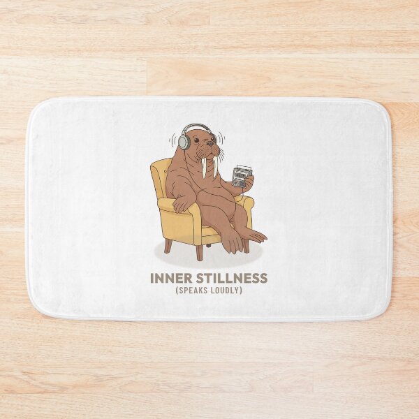 Item preview, Relaxed Walrus Listening to Music Retro Aesthetic designed and sold by Cozy Vintage Animal.