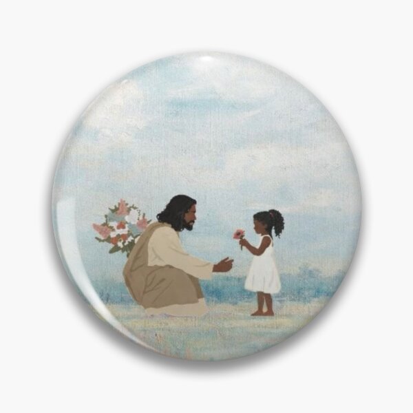 Item preview, Jesus Receiving a Child’s Flower | Heartwarming Christian Pastel Artwork designed and sold by Jesus-istheway.