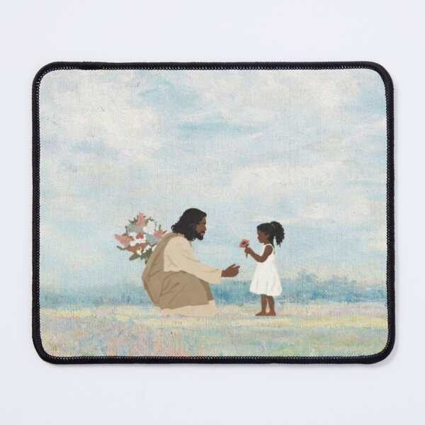 Item preview, Jesus Receiving a Child’s Flower | Heartwarming Christian Pastel Artwork designed and sold by Jesus-istheway.