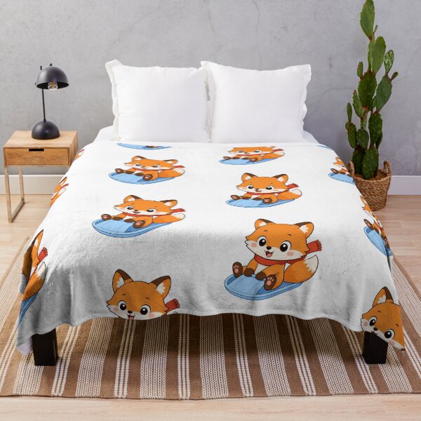 Item preview, Cute Winter Fox Sledding Cartoon Holiday Illustration designed and sold by Seculinator.