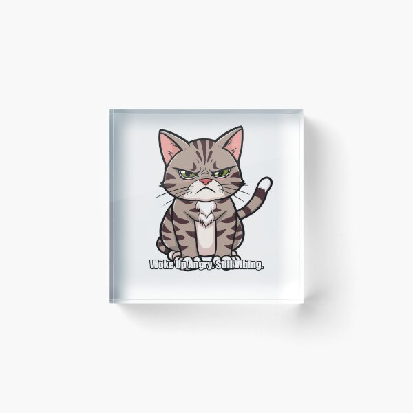 Item preview, Tabby Cat - Woke Up Angry Still Vibing - Funny Tabby Cat Gift designed and sold by pawdrops.