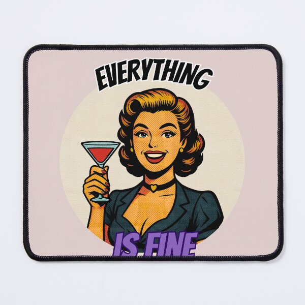 Item preview, Everything Is Fine Retro Pop Art Comic Girl designed and sold by Clauzierra.
