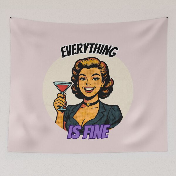 Item preview, Everything Is Fine Retro Pop Art Comic Girl designed and sold by Clauzierra.