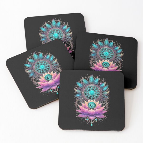 Item preview, Lotus Om Mandala Spiritual Art | Boho Feathers Meditation Design designed and sold by LONE SPIRIT CO..