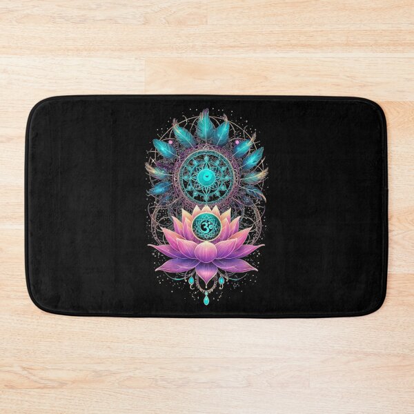 Item preview, Lotus Om Mandala Spiritual Art | Boho Feathers Meditation Design designed and sold by LONE SPIRIT CO..