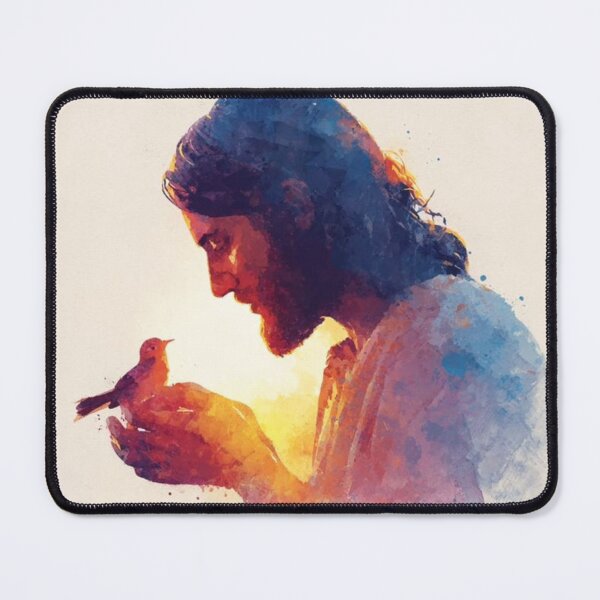 Item preview, Jesus Holding a Little Bird | Watercolor Christian Faith Artwork designed and sold by Jesus-istheway.
