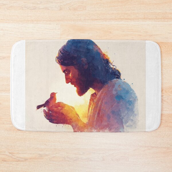 Item preview, Jesus Holding a Little Bird | Watercolor Christian Faith Artwork designed and sold by Jesus-istheway.