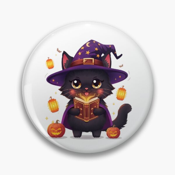 Item preview, Cute Black Cat Witch Deluxe Sticker | Kawaii Halloween Cat Gift designed and sold by Stylestickers55.