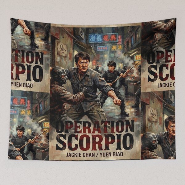 Item preview, Operation Scorpio Retro Martial Arts Action Tribute Art Poster designed and sold by Art's Diner.