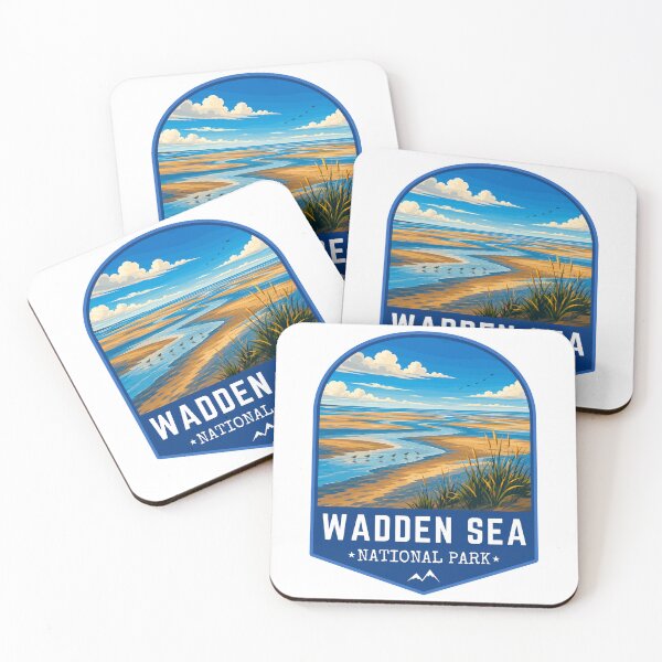 Item preview, Wadden Sea National Park in Denmark, Retro Travel Art Emblem designed and sold by MaateoDesign.