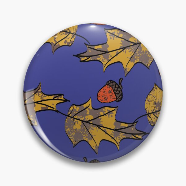Item preview, Oak Leaves with Acorns on Blue designed and sold by Digitalmyth's Designs.