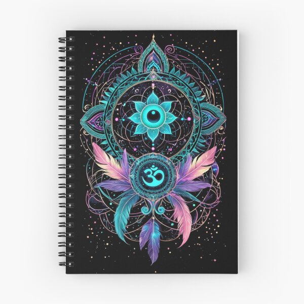 Item preview, Lotus Om Mandala Spiritual Art | Boho Feathers Meditation Design designed and sold by LONE SPIRIT CO..