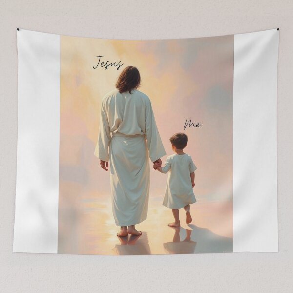 Item preview, Walking with Jesus – Faith, Hope & Divine Guidance Christian Art designed and sold by Jesus-istheway.
