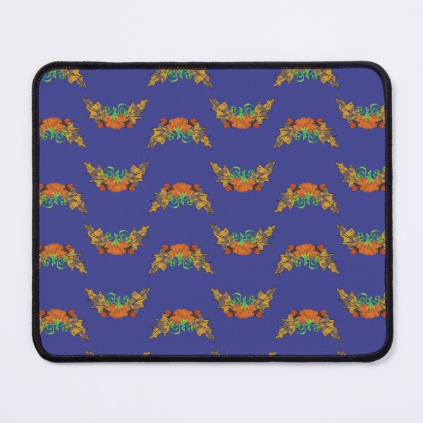 Item preview, Pumpkins and Oak Leaves with Acorns on Blue designed and sold by Digitalmyth's Designs.