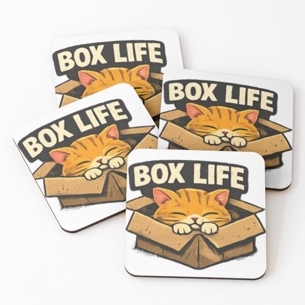 Item preview, Box Life – Cute Sleeping Cat in a Cardboard Box | Funny Cat Lover Design designed and sold by ser-Ile.