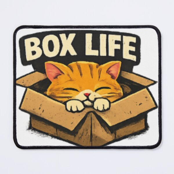 Item preview, Box Life – Cute Sleeping Cat in a Cardboard Box | Funny Cat Lover Design designed and sold by ser-Ile.