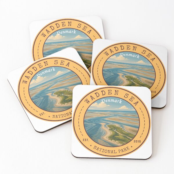 Item preview, Wadden Sea National Park in Denmark, Vintage Travel Art Circle Emblem designed and sold by MaateoDesign.