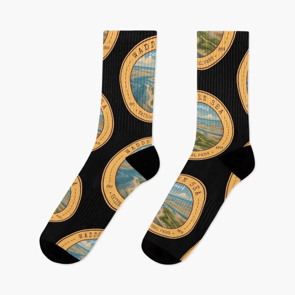 Item preview, Wadden Sea National Park in Denmark, Vintage Travel Art Circle Emblem designed and sold by MaateoDesign.