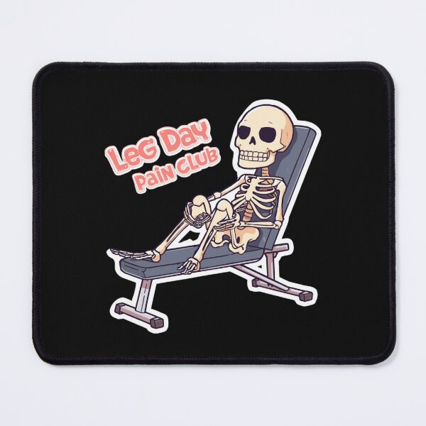 Item preview, Leg Day Pain Club – Funny Kawaii Skeleton Gym Design designed and sold by Sparkofart07.