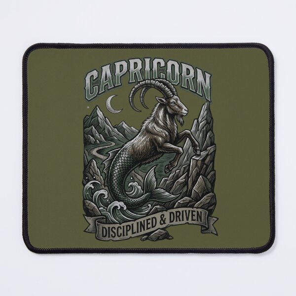 Item preview, Capricorn Daily Horoscope Zodiac Sign | Disciplined & Driven Sea Goat | Astrology Mountain Design | Capricorn Gift designed and sold by Bhaskar Digital Art.