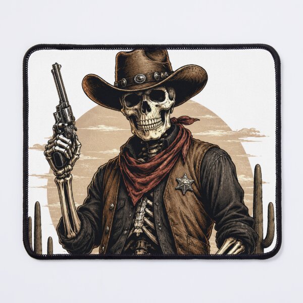 Item preview, Skeleton Cowboy in the Wild West Desert designed and sold by LovePrintArt.