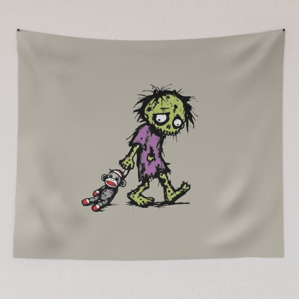 Item preview, Funny Little Zombie Bedtime Sock Monkey Stuffie designed and sold by TackyTime.