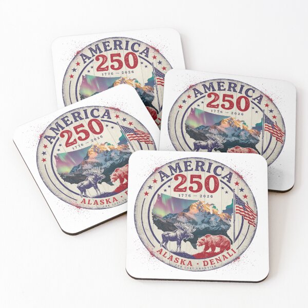 Item preview, America 250 Alaska Vintage Badge Moose Bear Mountain Patriotic Est 1776 Design v2 designed and sold by DarylWelsh2024.