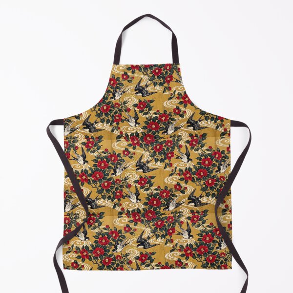Item preview, Vintage Kacho-ga Swallows and Red Camellia Pattern designed and sold by ArtfulAlchemy1.