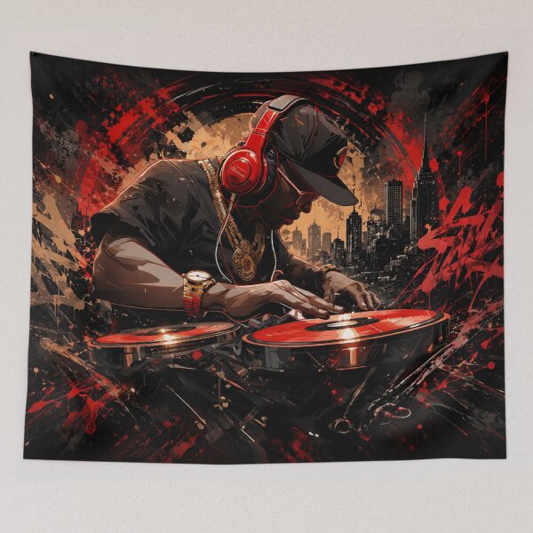 Item preview, Urban DJ Vibes | Hip Hop Turntable Art designed and sold by Fei Long Design Hub.