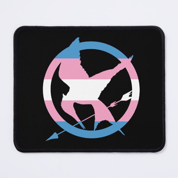 Item preview, Trans Pride Flag Mockingjay Pin designed and sold by JammerSammer.
