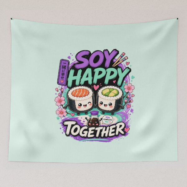 Item preview, Soy Happy Together – Cute Kawaii Sushi Couple designed and sold by Gee-Na.