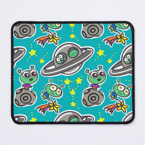 Item preview, Green Aliens UFO Space Doodle Pattern designed and sold by CI Creative Design LLC.